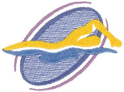 Swimming Silhouette Machine Embroidery Design