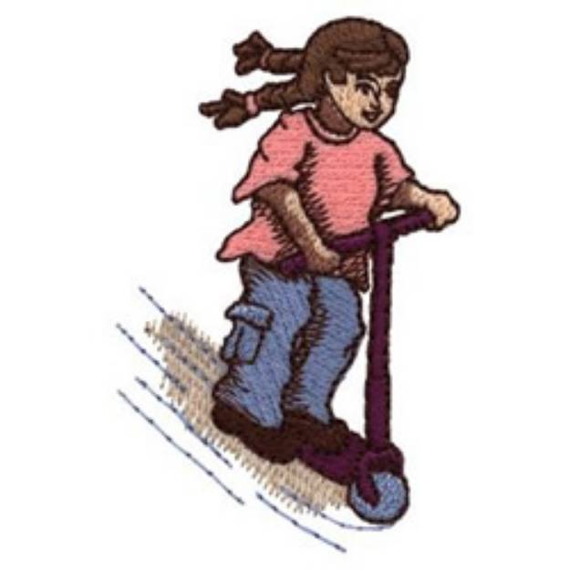 Picture of Scooter Girl Machine Embroidery Design