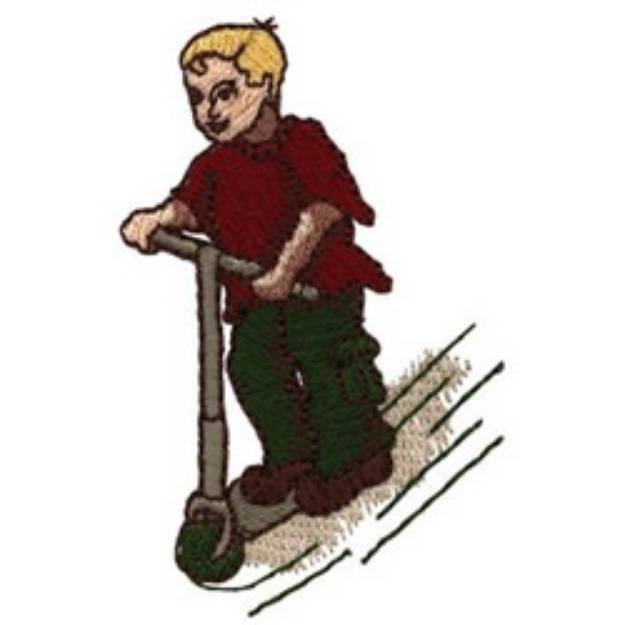 Picture of Scooter Boy Machine Embroidery Design