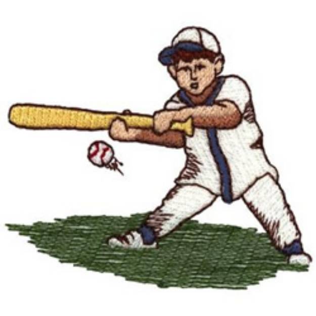 Picture of Baseball Boy Machine Embroidery Design