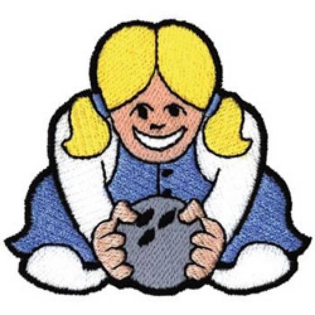 Picture of Girl Bowler Machine Embroidery Design