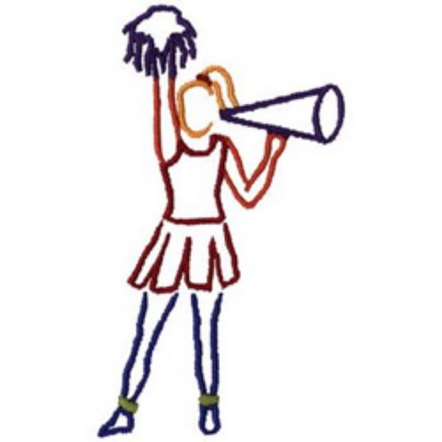 Picture of Cheerleader Outline Machine Embroidery Design