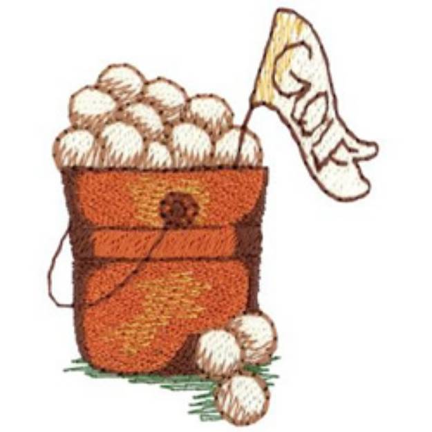 Picture of Golf Ball Bucket Machine Embroidery Design