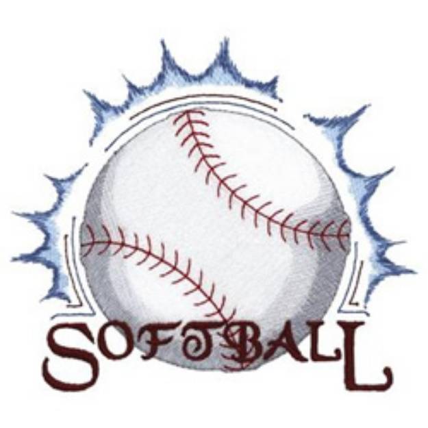 Picture of Softball Machine Embroidery Design