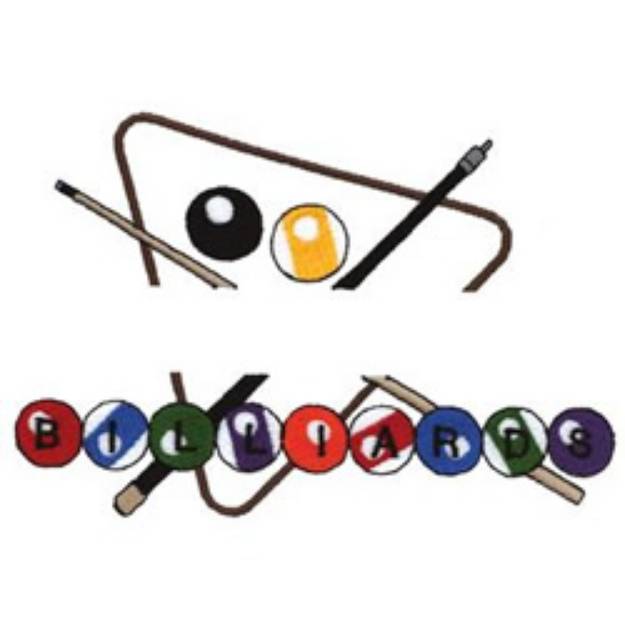 Picture of Billiards Name Drop Machine Embroidery Design