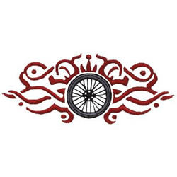 Tribal Biking Wheel Machine Embroidery Design