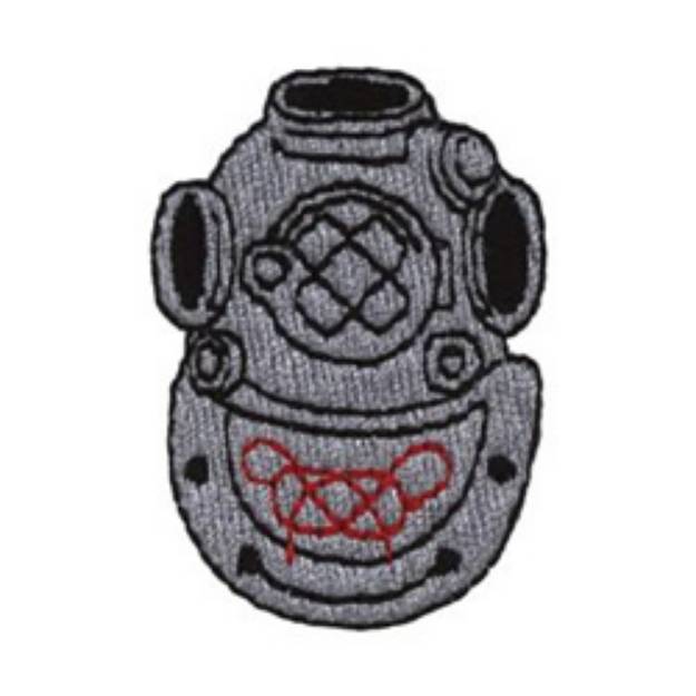 Picture of Old Dive Helmet Machine Embroidery Design