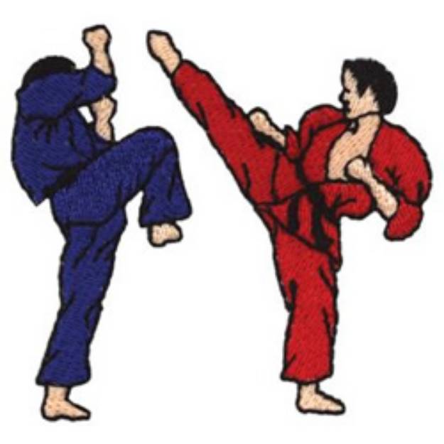 Picture of Karate Fighters Machine Embroidery Design