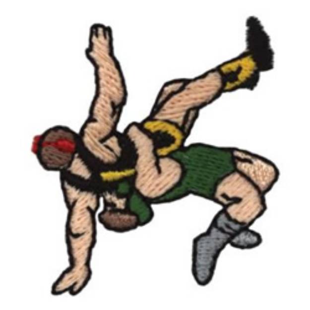 Picture of Two Wrestlers Machine Embroidery Design