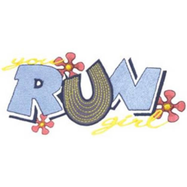 Picture of You Run Girl Machine Embroidery Design