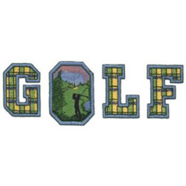 Picture of Golf Scene Machine Embroidery Design