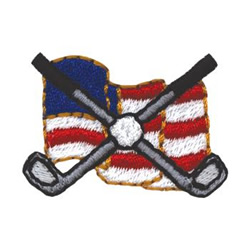 Flag & Clubs Machine Embroidery Design