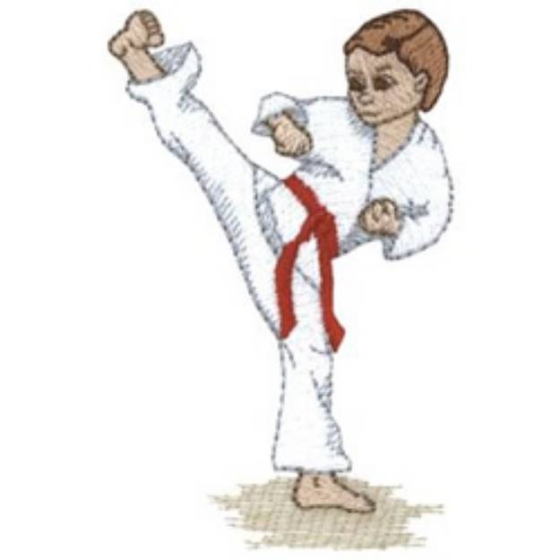 Picture of Martial Arts Boy Machine Embroidery Design