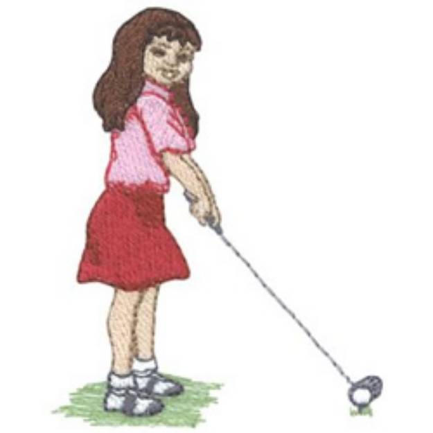 Picture of Golf Girl Machine Embroidery Design