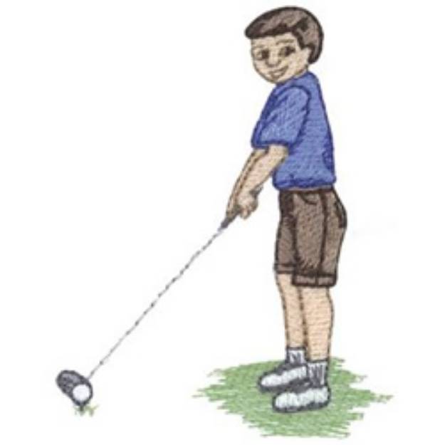 Picture of Golf Boy Machine Embroidery Design