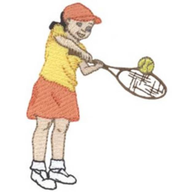 Picture of Tennis Girl Machine Embroidery Design