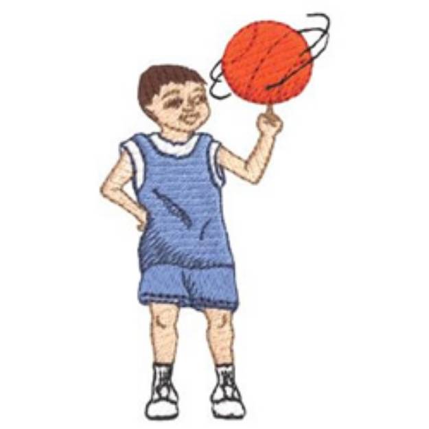 Picture of Basketball Boy Machine Embroidery Design