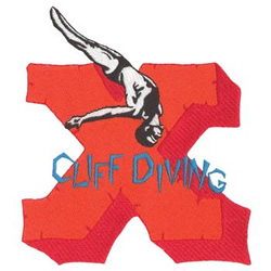 Cliff Diving Machine Embroidery Design