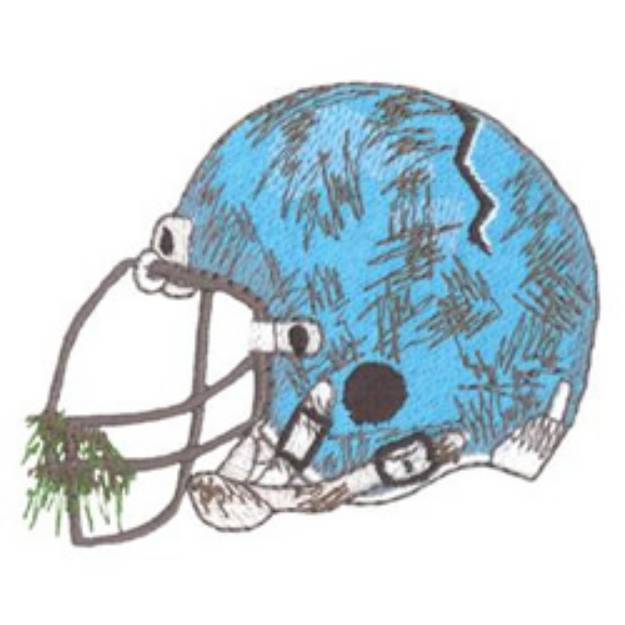 Picture of Beat Up Helmet Machine Embroidery Design