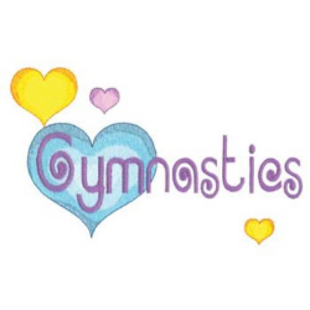 Picture of Gymnastics Hearts Machine Embroidery Design