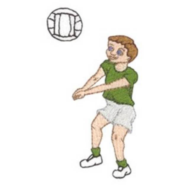 Picture of Volleyball Boy Machine Embroidery Design