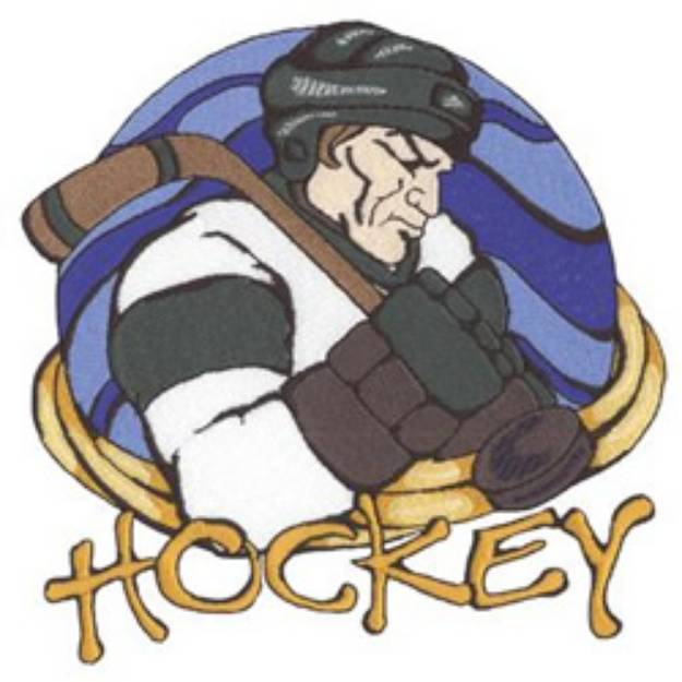 Picture of Hockey Guy Machine Embroidery Design