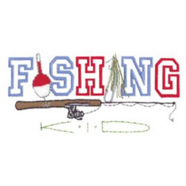 Picture of Fishing Kid Machine Embroidery Design