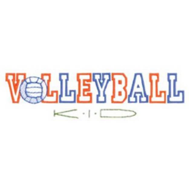 Picture of Volleyball Kid Machine Embroidery Design