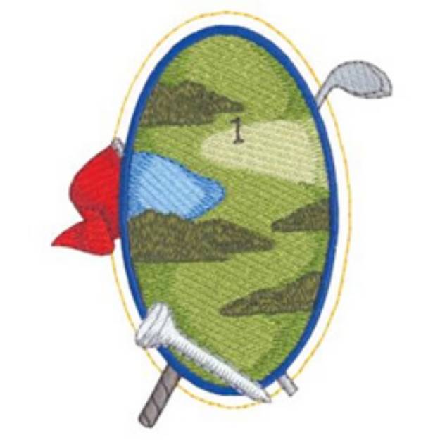 Picture of Golf Scene Machine Embroidery Design