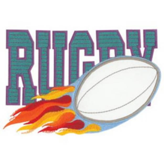 Picture of Rugby Applique Machine Embroidery Design