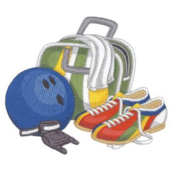 Bowling Gear Machine Embroidery Design