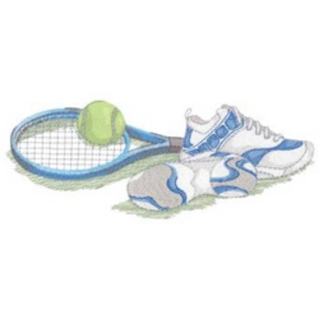 Picture of Tennis Machine Embroidery Design