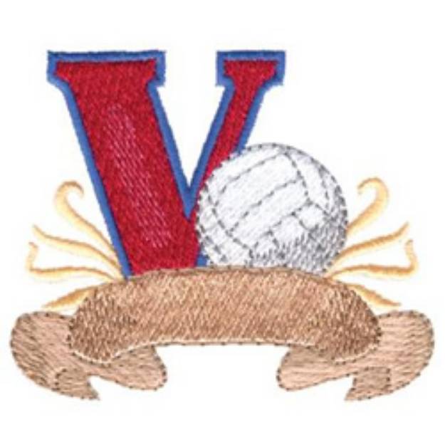 Picture of Volleyball Design Machine Embroidery Design