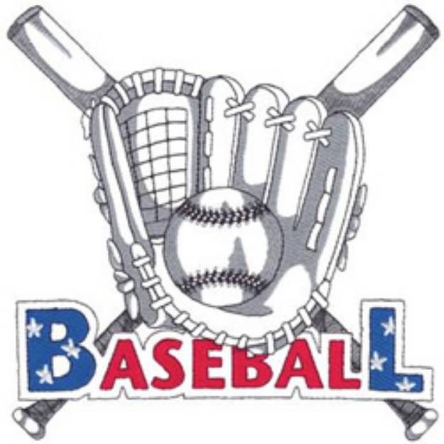 Picture of Baseball Machine Embroidery Design