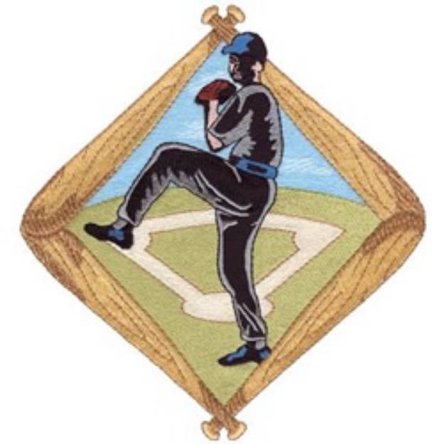 Picture of Baseball Pitcher Machine Embroidery Design