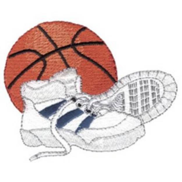 Picture of Basketball Equipment Machine Embroidery Design