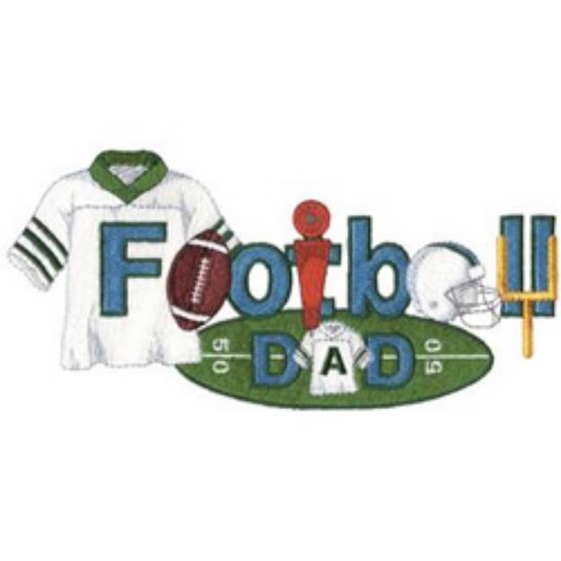 Picture of Football Dad Machine Embroidery Design