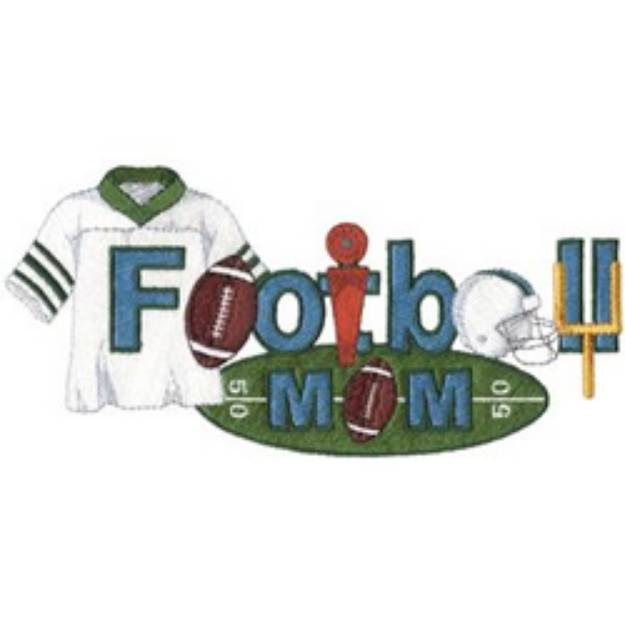 Picture of Football Mom Machine Embroidery Design