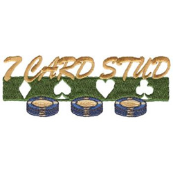 7 Card Stud Machine Embroidery Design