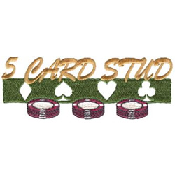 5 Card Stud Machine Embroidery Design