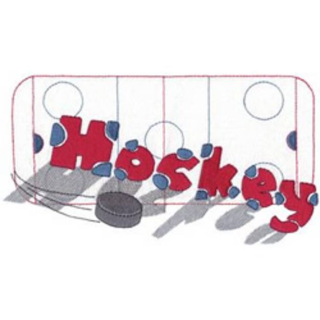 Picture of Hockey Rink Machine Embroidery Design