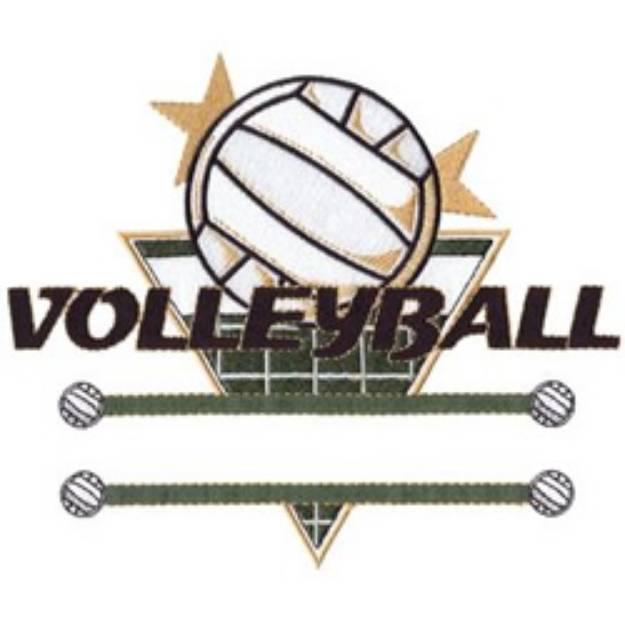 Picture of Volleyball Name Drop Machine Embroidery Design