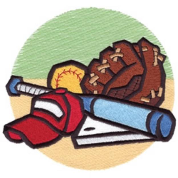 Picture of Softball Machine Embroidery Design