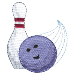 Happy Bowling Ball Machine Embroidery Design