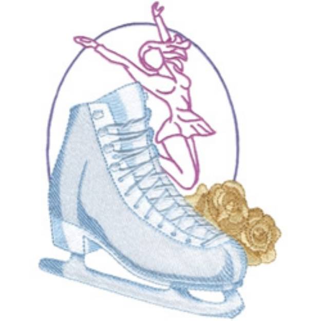 Picture of Figure Skater Machine Embroidery Design