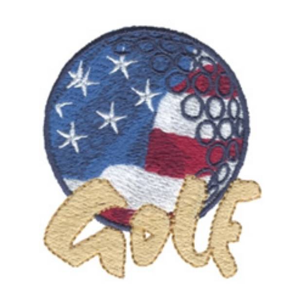 Picture of Patriotic Golf Machine Embroidery Design