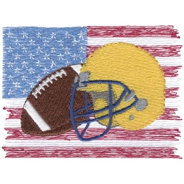 Picture of American Football Machine Embroidery Design