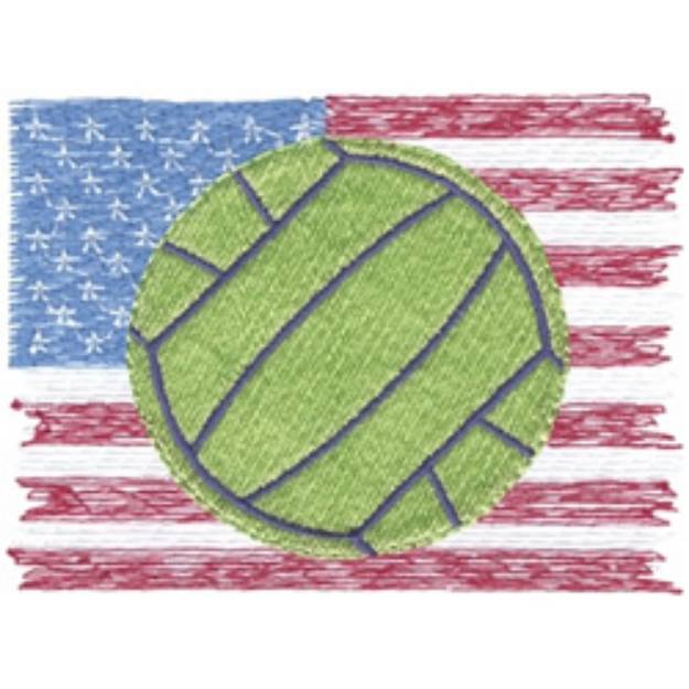 Picture of American Volleyball Machine Embroidery Design