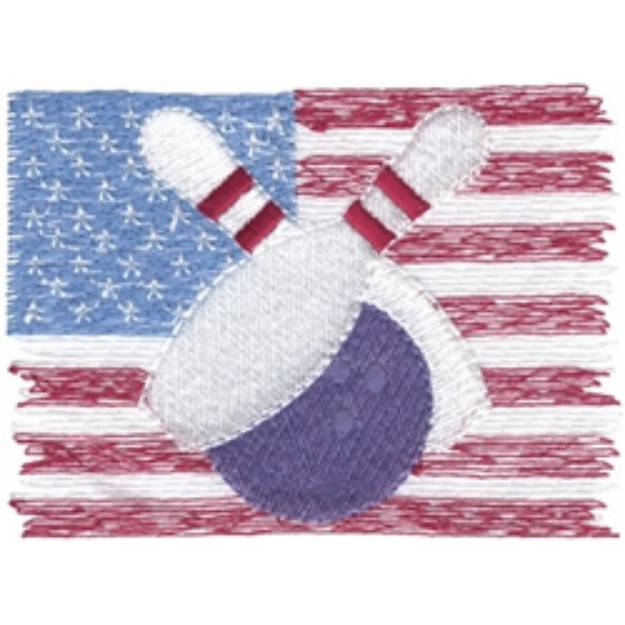 Picture of American Bowling Machine Embroidery Design