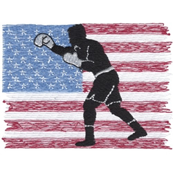American Boxing Machine Embroidery Design